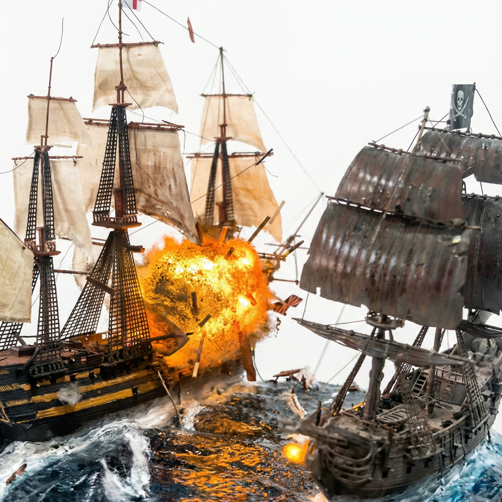 HMS Victory vs. Pirate Raider: The Caribbean Clash
