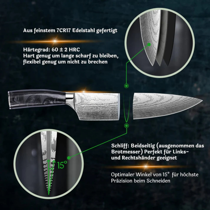 Kuro Messerset Premium 8-teilig